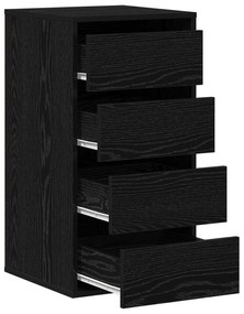 Cômoda de Canto Preto Carvalho 40x41x76 cm Madeira Derivada