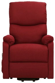 Poltrona elevatória de massagens tecido vermelho tinto
