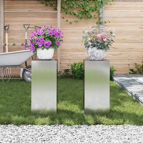 Suportes para Plantas Externos Pilar 2 pcs 24x24x55 cm Aço Galvanizado