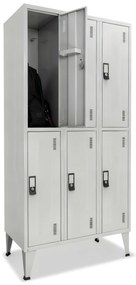 Cacifos Metálicos Triplos 1900x900x500 mm – 6 Cacifos – Fechadura de Moeda