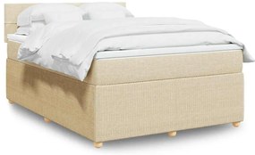 Cama com molas/colchão 140x200 cm tecido cor creme