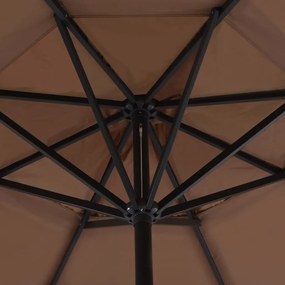 Guarda-sol de jardim com base portátil cinzento-acastanhado