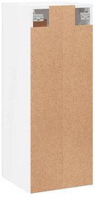 Armário parede 34,5x34x90 cm derivados madeira branco brilhante
