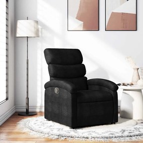 vidaXL Poltrona reclinável tecido preto