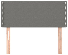 Cabeceira de cama tecido 100x5x78/88 cm cinzento-escuro