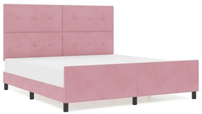 Cama de Veludo Rosa vidaXL 180x200 cm