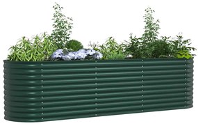 Cama Elevada para Jardim vidaXL Verde 320x80x81 cm em Aço Galvanizado