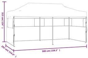 Tenda para festas pop-up dobrável 3 x 6 m creme