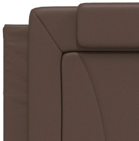 Almofadão de cabeceira 100 cm couro artificial castanho
