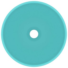 Lavatório WC luxuoso redondo 32,5x14cm cerâmica verde mate