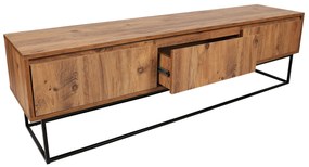 Móvel TV Lupin – Nogueira e Preto – 180x50x40 cm
