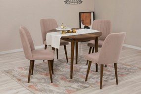 Conjunto de Mesa de Jantar Extensível e Cadeiras (5 Peças) Vina – Nogu