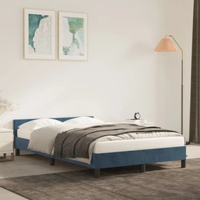 Estrutura de cama com colchão azul escuro 120x190 cm Veludo