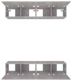 Móveis TV 4pcs 80x30x30cm derivados de madeira cinzento cimento