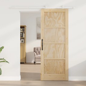 Porta Deslizante vidaXL com Conjunto de Ferragens 78x202 cm Madeira Ma