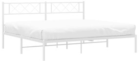 Estrutura de cama com cabeceira 180x200 cm metal branco