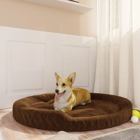 vidaXL Cama para cães 110x90x23 cm pelúcia castanho