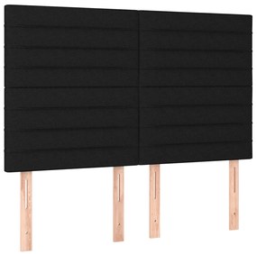 Estrutura de cama sem colchão 140x200 cm tecido preto