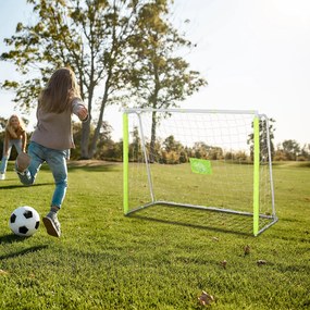 Baliza de Futebol com Estrutura Metálica e Rede para Treino no Jardim ao Ar Livre 186x62x123 cm Amarelo