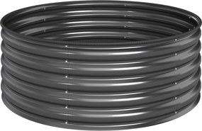 Outsunny Canteiro elevado, vaso de plantio galvanizado com borda de segurança, caixa de plantio com fundo aberto, 120 x 120 x 43 cm, Cinza escuro | Aosom Portugal