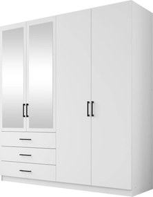 Roupeiro Fungar, Branco, 215x196x60cm, 161.6 kg, Portas para roupeiro: Com dobradiças