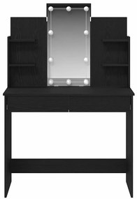Mesa de Maquiagem vidaXL com Luzes LED Carvalho Preto 96x40x142 cm