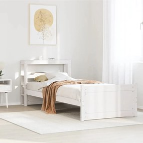 vidaXL Estrutura de cama c/ cabeceira sem colchão 90x200 cm branco