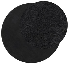 Tapete pelo curto macio e lavável HUARTE Ø 160 cm preto