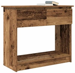 Mesa consola com gavetas 85,5x38,5x74,5 cm madeira velha