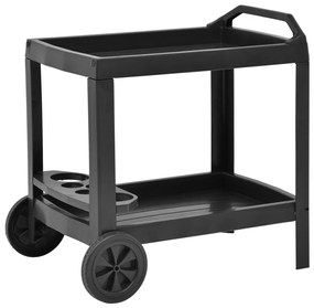 vidaXL Carrinho p/ bebidas 69x53x72 cm plástico antracite