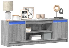 vidaXL Móvel de TV com luzes LED derivados de madeira cinzento sonoma