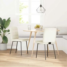 Cadeiras de jantar 2 pcs veludo cor creme