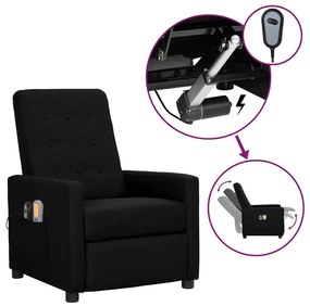vidaXL Poltrona de massagens elétrica tecido preto