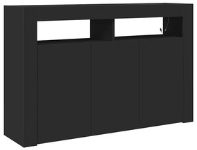 Cristaleira Preta Madeira engenheirada 116 x 30 x 75 cm