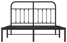 Estrutura de cama com cabeceira 135x190 cm metal preto