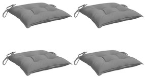 Almofadões de cadeira 4 pcs 40x40x7 cm tecido oxford cinza