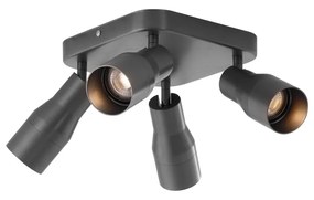 Foco de teto quadrado GU10 50mm 4 luzes - Stanley