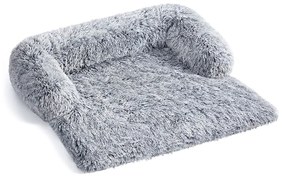 Cama de peluche para cães para sofás 95 x 85 x 16 cm tamanho L Cinzento