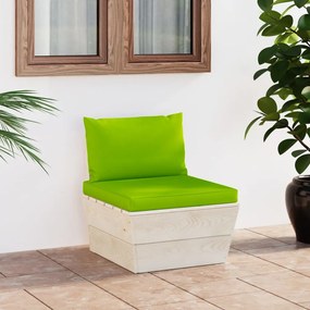 vidaXL Sofá de centro paletes p/ jardim com almofadões abeto impreg.