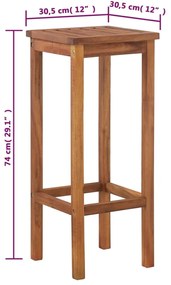 Bancos de bar 2 pcs madeira de acácia maciça