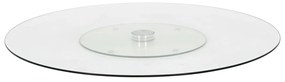 vidaXL Prato giratório transparente vidro temperado 60 cm
