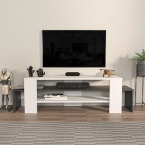 Suporte para TV Lenora – Branco e Antracite – 150x45x35 cm
