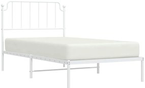 Estrutura de cama com cabeceira 100x190 cm metal branco