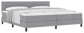 Cama Box com Colchão Cinza Claro 200x200 cm Tecido