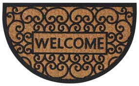 vidaXL Tapete de porta semicircular 45x75 cm borracha e fibra de coco