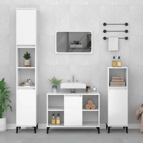 vidaXL Móvel p/ lavatório 80x33x60 cm deriv. madeira branco brilhante