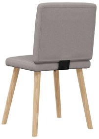 Cadeiras de jantar 6 pcs tecido cinzento-acastanhado