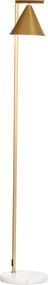 Candeeiro de pé 40  35 x 26 x 153 cm para sala de estar em aço com abajur cónico orientável e base em mármore, dourado