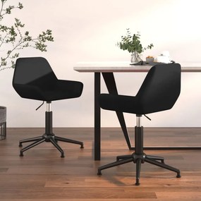 vidaXL Cadeiras de jantar giratórias 2 pcs veludo preto