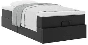 Estrutura de cama otomana com colchão 80x200 cm preta